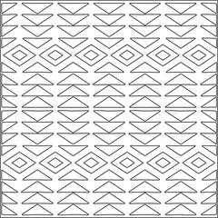  Vector ethnic pattern with symmetrical elements . Repeating geometric tiles from striped elements.Monochrome texture.Black and white pattern for wallpapers and backgrounds.