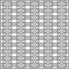  Vector ethnic pattern with symmetrical elements . Repeating geometric tiles from striped elements.Monochrome texture.Black and white pattern for wallpapers and backgrounds.
