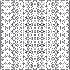  Vector ethnic pattern with symmetrical elements . Repeating geometric tiles from striped elements.Monochrome texture.Black and white pattern for wallpapers and backgrounds.