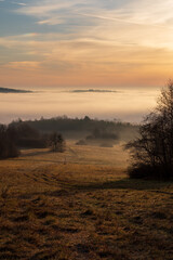misty morning in the mountains