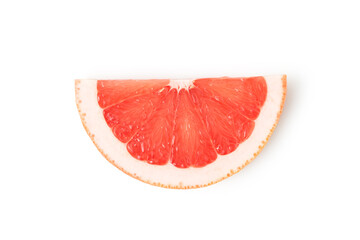 Fresh grapefruit slice isolated on a white background     