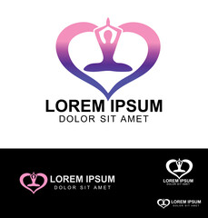 Healthy Yoga Natural Leaf Logo Vector