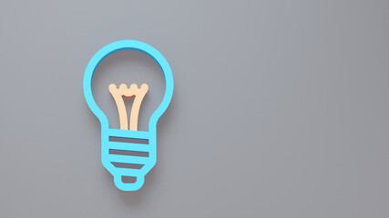 bulb minimal icon Symbol in 3D rendering isolated on gray background