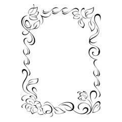 frame 120. decorative rectangular frame with stylized flowers, leaves and vignettes. graphic decor