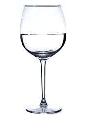 Empty wine glass. isolated on a white background. Empty glass of wine with clean background.