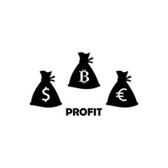 Bag of profit icon