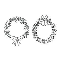 Wreath Icon Set Collection Vector