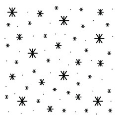 Pattern With Hand Drawn Snowflakes Vector
