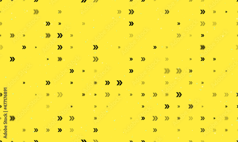 Poster seamless background pattern of evenly spaced black double arrow symbols of different sizes and opaci