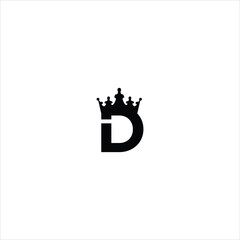 letter d logo vector crown template