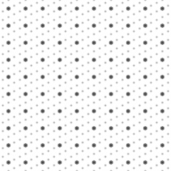 Square seamless background pattern from geometric shapes are different sizes and opacity. The pattern is evenly filled with small black snowflake symbols. Vector illustration on white background