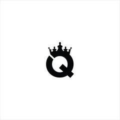 letter q logo vector crown template