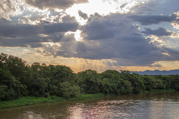 Late afternoon sky river
