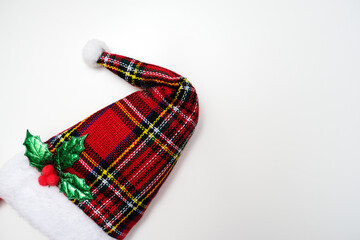 A dwarf cap as a new year and christmas deciration on white background with copy space