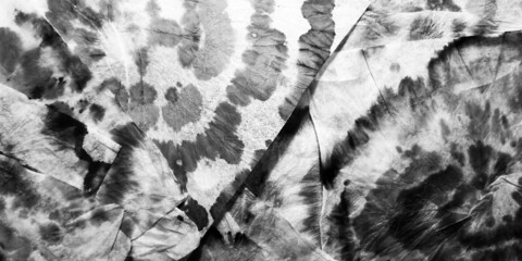 Indigo Tye Die. Black Abstract Spot. Textured
