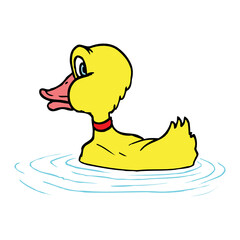 Yellow Rubber Duck Vector Illustration Cartoon.