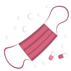 The illustration on a square background is an epidemic. Design element of books