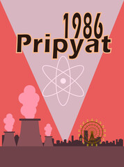 retro poster of pripyat ukrainian city