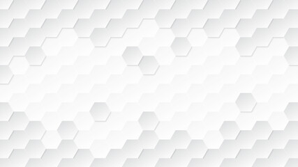 hexagon abstract, honeycomb white background, light and shadow, vector