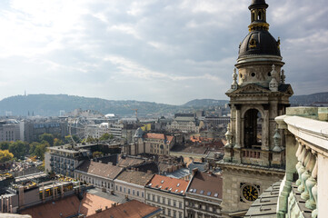 Top view of the historical center of Budapest