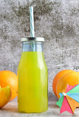 orange juice and fruit