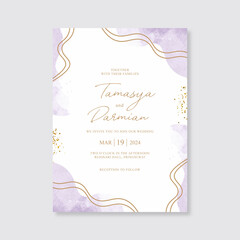 Watercolor splash and sparkle for wedding invitation template