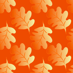 Obraz premium Seamless pattern on a square background - oak leaves - abstraction, surreal. Design element
