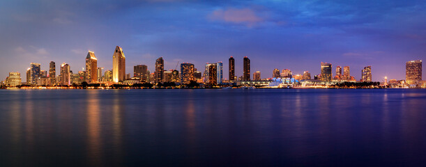 Panoramic of San Diego at Sunset
