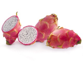 red,fruit of cactus Pitahaya as tasty vegetarian food