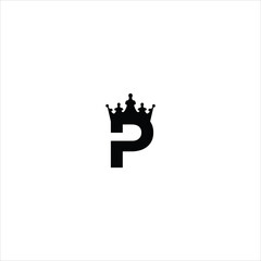 letter p logo vector crown template