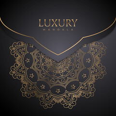 Decorative golden mandala pattern. Luxurious decoration. Mandala ornament on black background. Metallic golden pattern. Mandala pattern with metallic golden color. Luxurious mandala vector.