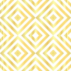 Gold abstract line geometric diagonal square seamless pattern background. Vector illustration.