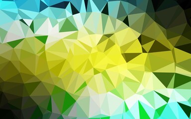 Light Green, Yellow vector abstract polygonal texture.