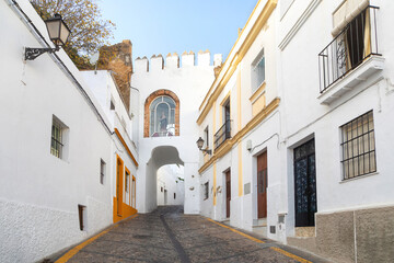 Arcos de la Frontera, Spain - view of  Puerta de Matrera historic town gate