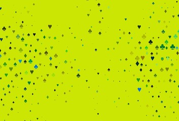 Light Blue, Yellow vector background with cards signs.