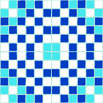 Vintage mosaic pattern. Blue portuguese tile.