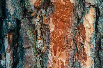 cut bark of a pine tree