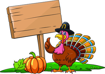 cartoon vector of a Thanksgiving themed illustration