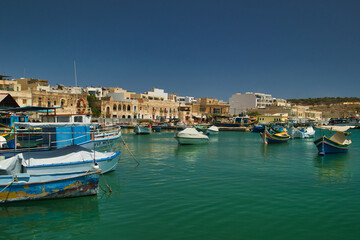 Fototapeta na wymiar Marsaxlokk, Malta, in August 2021