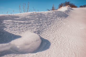 snow wall in the mountain