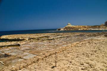 Salt Pans on Gozo, Malta, in August 2021
