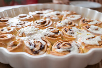 Fresh homemade Cinnamon rolls or Cinnamon buns