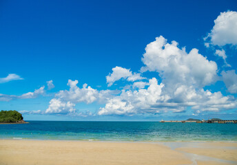 Beautiful Landscape viewpoint for design postcard and calendar  tropical rock beach front view sea...