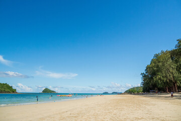 Beautiful Landscape viewpoint for design postcard and calendar  tropical rock beach front view sea...