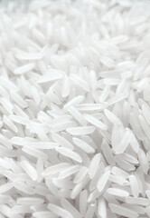 Close up picture of basmati rice, selective focus.