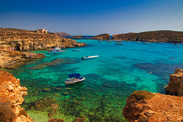 Blue Lagoon, Malta in summer