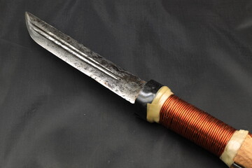 Vintage knife on black background