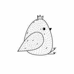 Hand drawn chick icon in doodle style. Cartoon chick vector icon for web design isolated on white background.