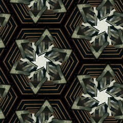 graphic hexagon industrial pattern modern abstract mechanism ornamental backdrop digital art geometric architecture