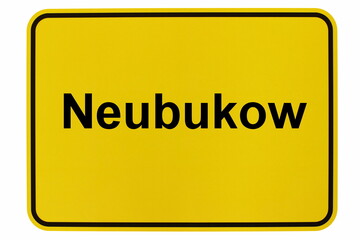 Illustration eines Ortsschildes der Stadt Neubukow